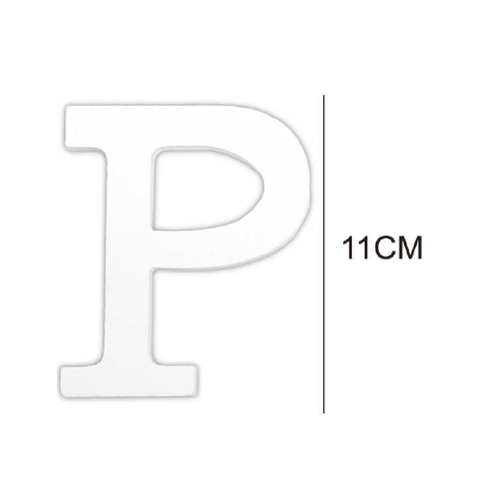 Wooden White Letter 11cm ‘P’