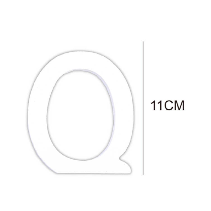 Wooden White Letter 11cm ‘Q’