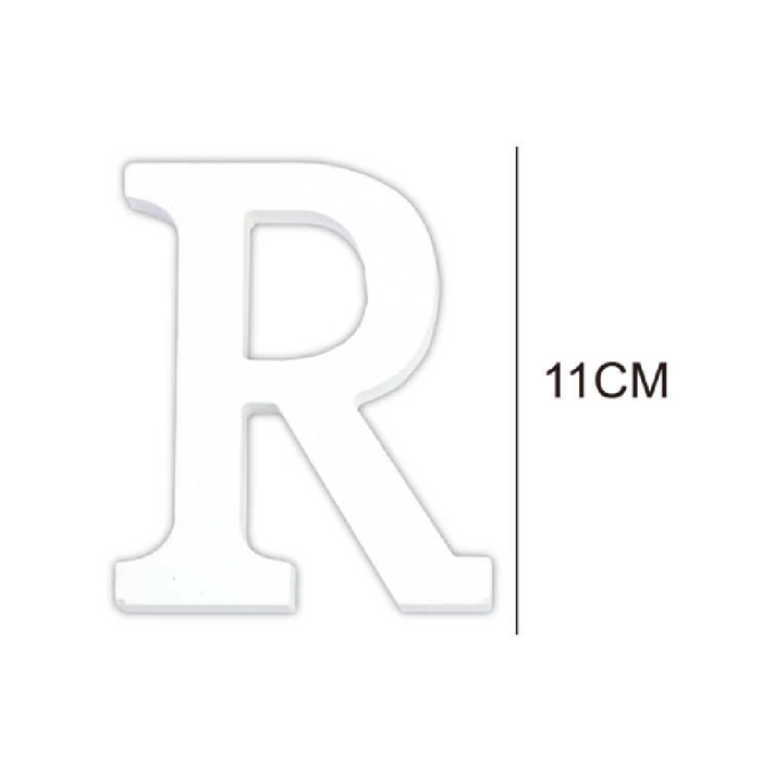 Wooden White Letter 11cm ‘R’