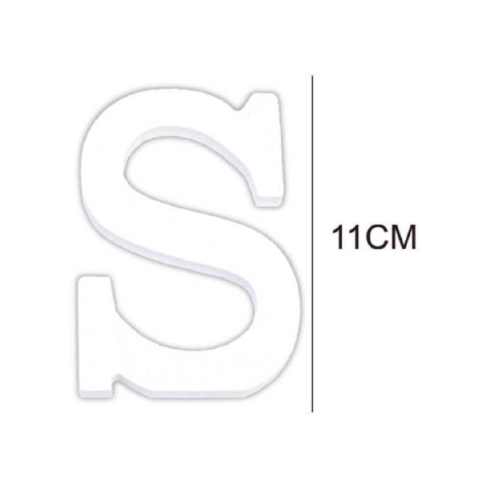 Wooden White Letter 11cm ‘S’