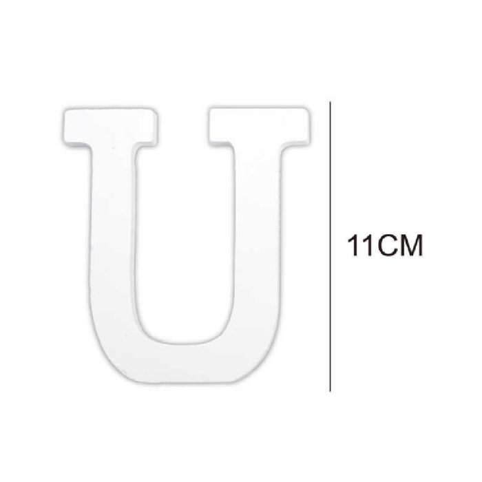 Wooden White Letter 11cm ‘U’
