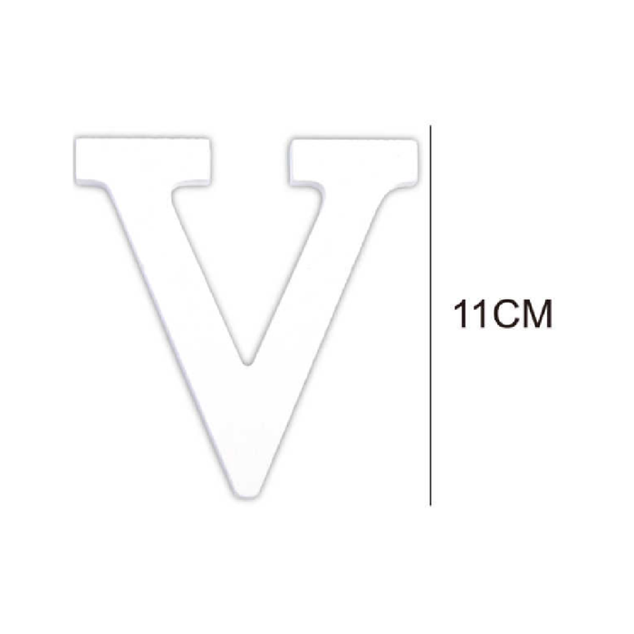 Wooden White Letter 11cm ‘V’