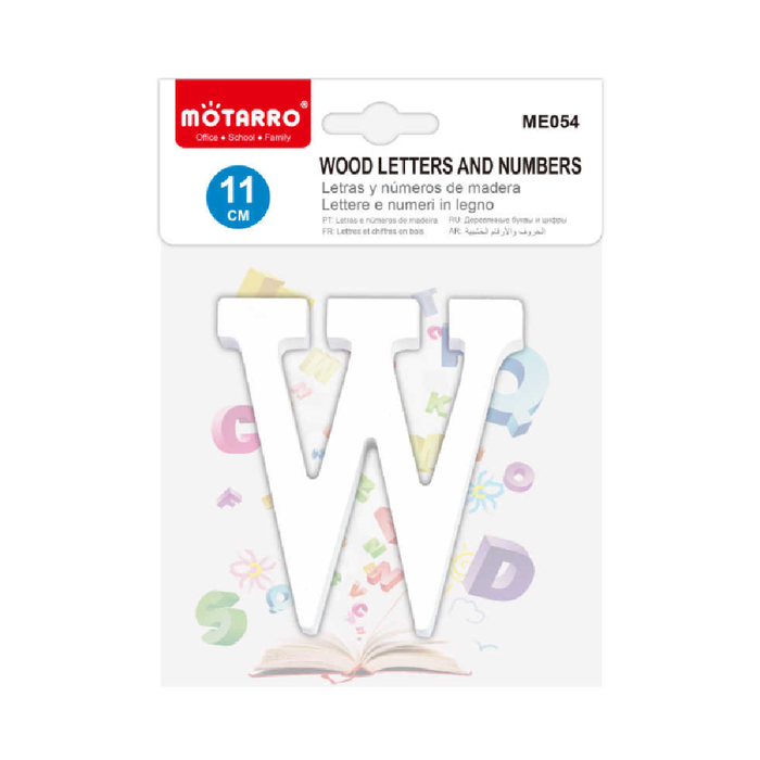 Wooden White Letter 11cm ‘W’