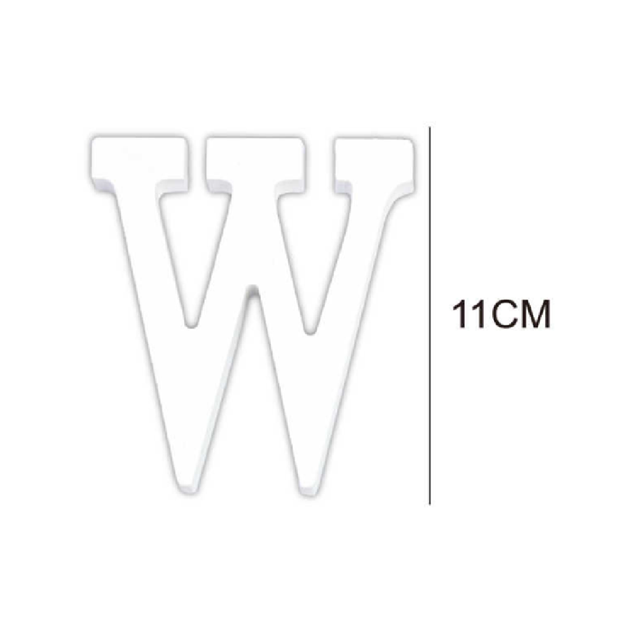 Wooden White Letter 11cm ‘W’