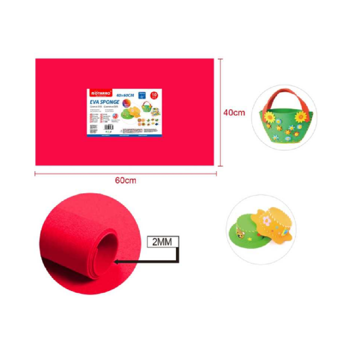 EVA Foam Sheet 40 × 60cm × 2Bright Red