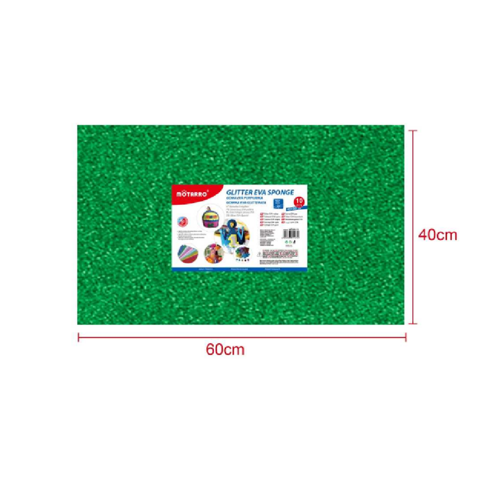 Glitter EVA Foam Sheet 40 × 60cm × 2Dark Green