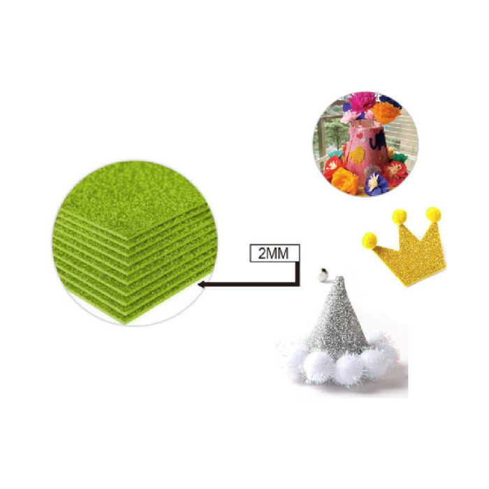 Glitter EVA Foam Sheet 40 × 60cm × 2Avocado Green