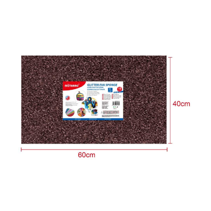 Glitter EVA Foam Sheet 40 × 60cm × 2Dark Brown