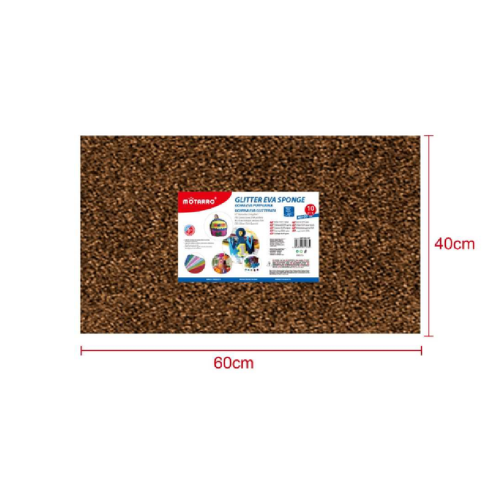 Glitter EVA Foam Sheet 40 × 60cm × 2Light Brown
