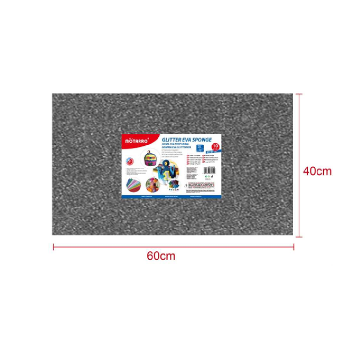 Glitter EVA Foam Sheet 40 × 60cm × 2Grey