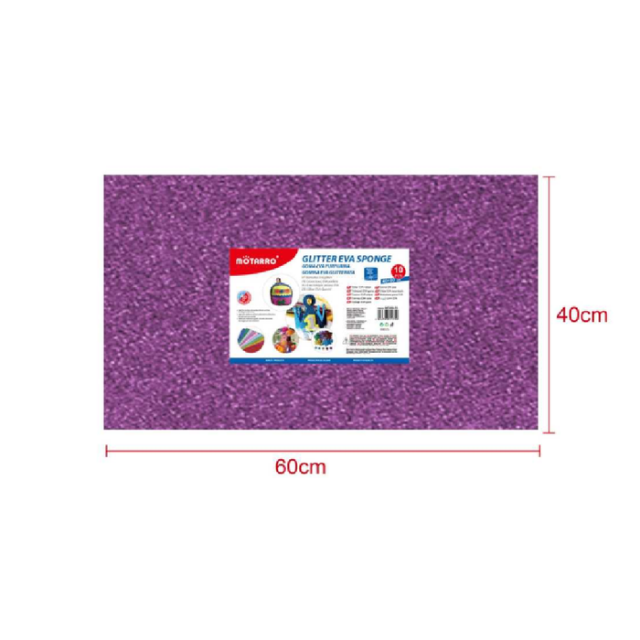 Glitter EVA Foam Sheet 40 × 60cm × 2Light Purple