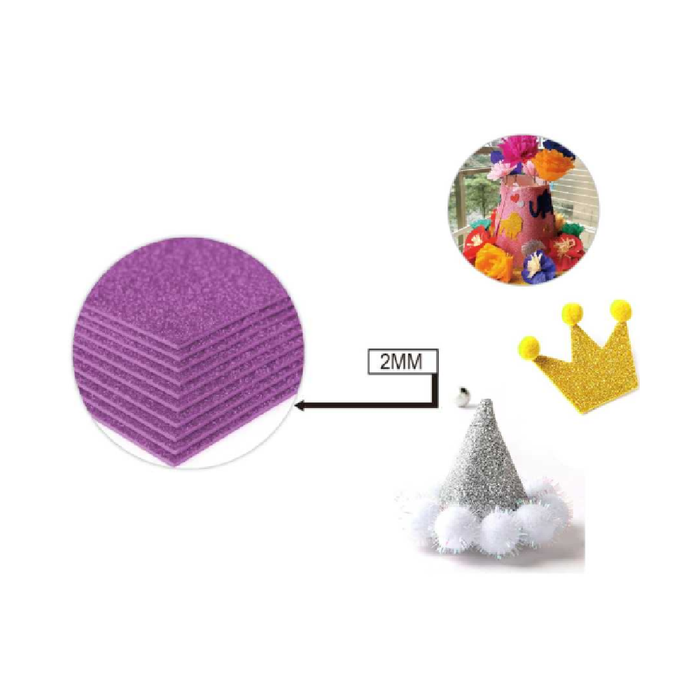 Glitter EVA Foam Sheet 40 × 60cm × 2Light Purple