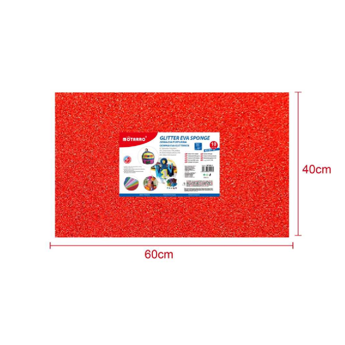 Glitter EVA Foam Sheet 40 × 60cm × 2Red