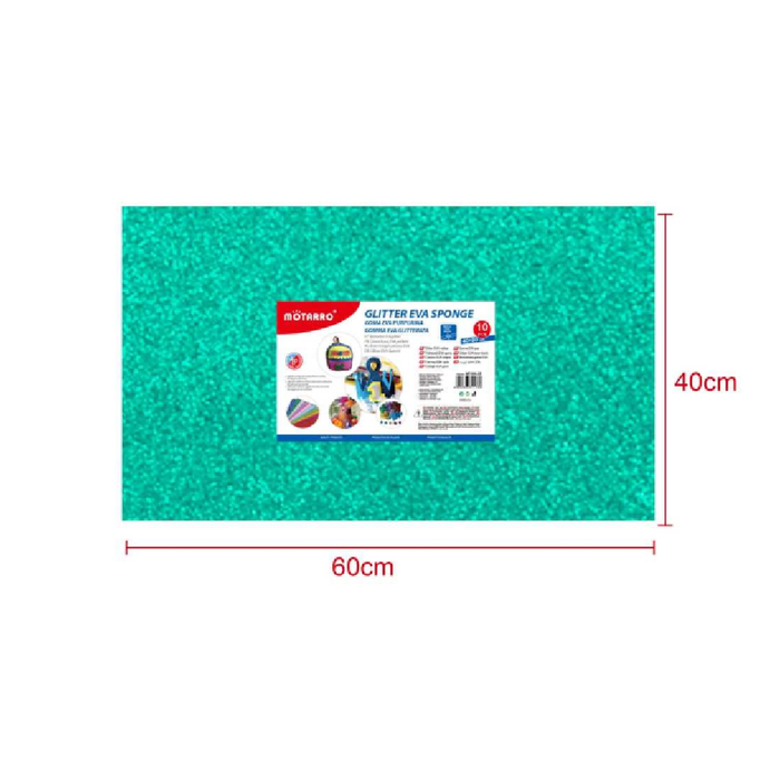 Glitter EVA Foam Sheet 40 × 60cm × 2Tiffany Green
