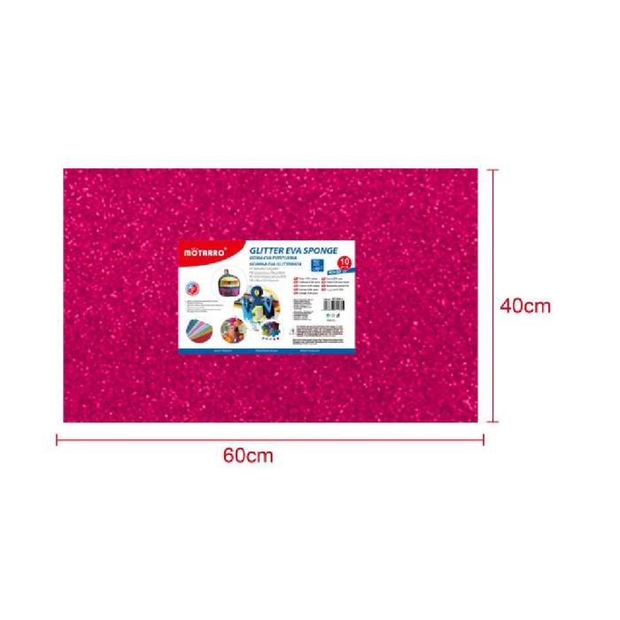 Glitter EVA Foam Sheet 40 × 60cm × 2Rose Red
