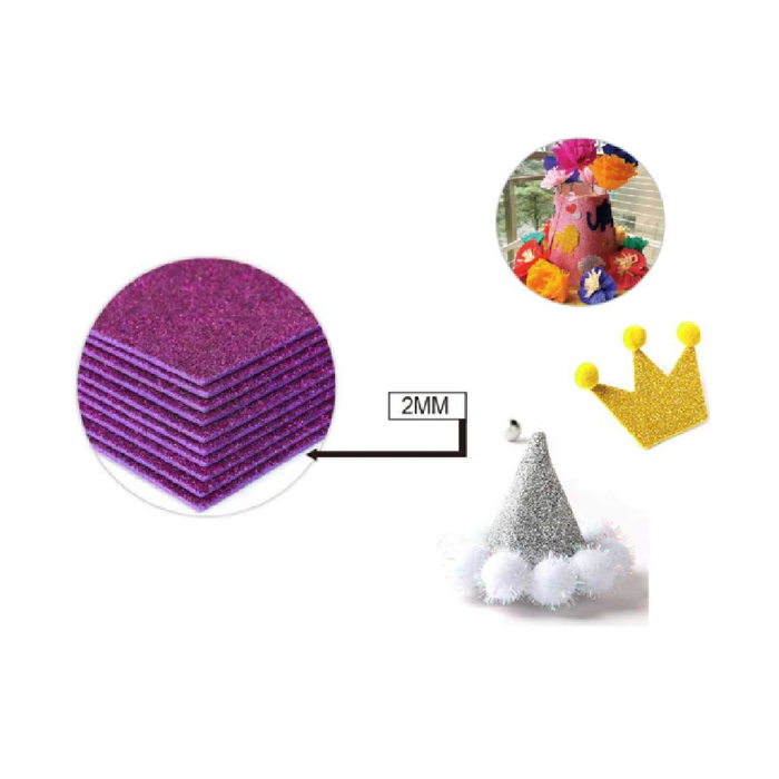 Glitter EVA Foam Sheet 40 × 60cm × 2Dark Purle