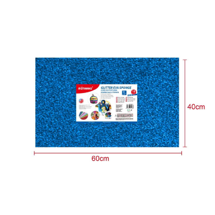 Glitter EVA Foam Sheet 40 × 60cm × 2Ocean Blue