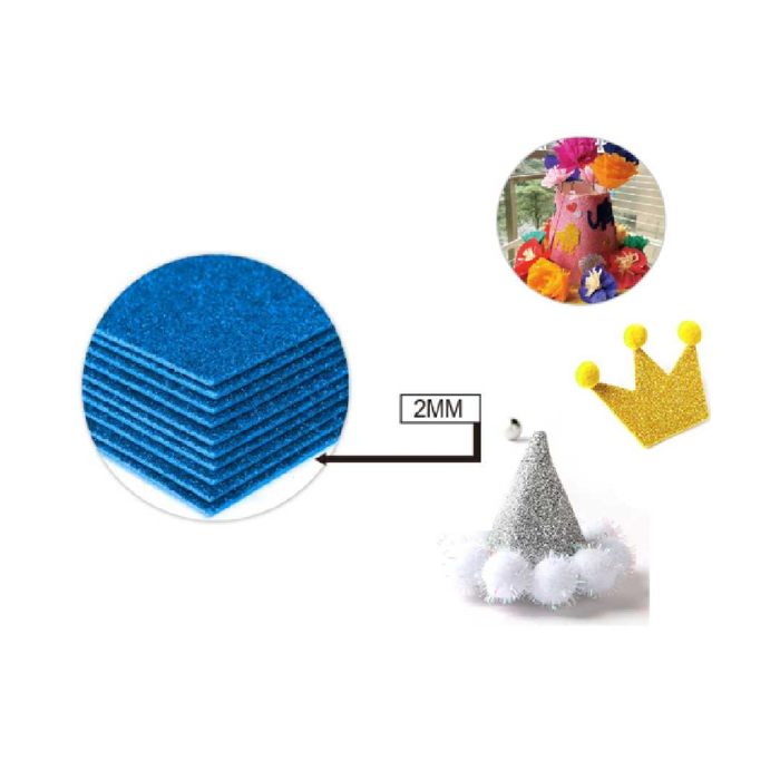 Glitter EVA Foam Sheet 40 × 60cm × 2Ocean Blue