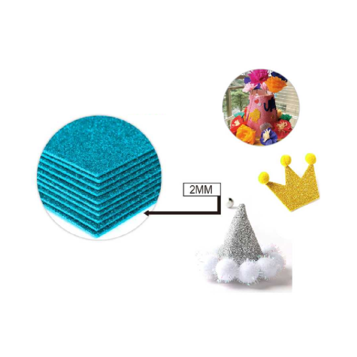 Glitter EVA Foam Sheet 40 × 60cm × 2Sky Blue