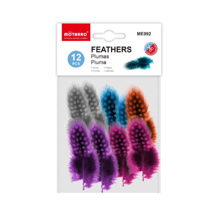 Decorative Feathers Assorted Colors 12pcs