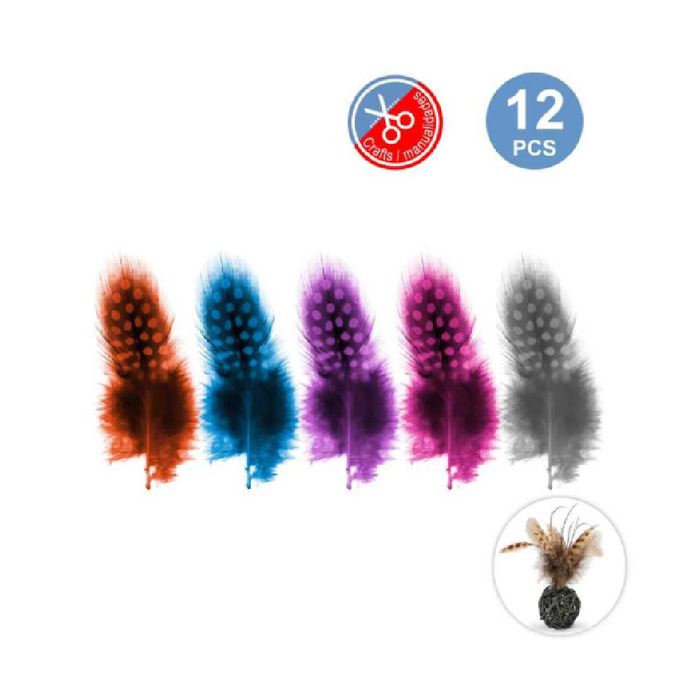 Decorative Feathers Assorted Colors 12pcs