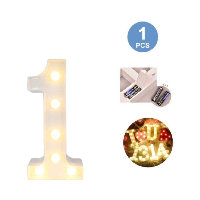 LED Number Light Sign '1' 22cm