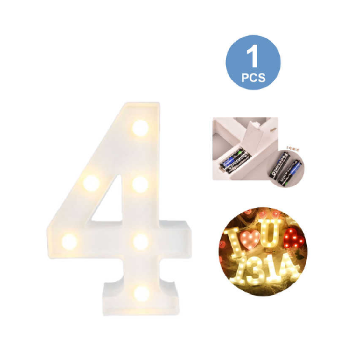 LED Number Light Sign '4' 22cm