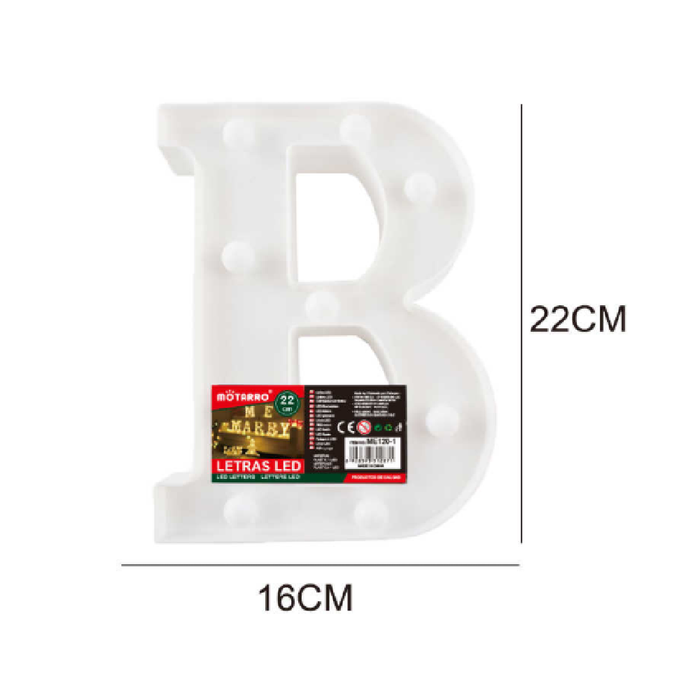 LED Letter Light Sign 'B' 22cm