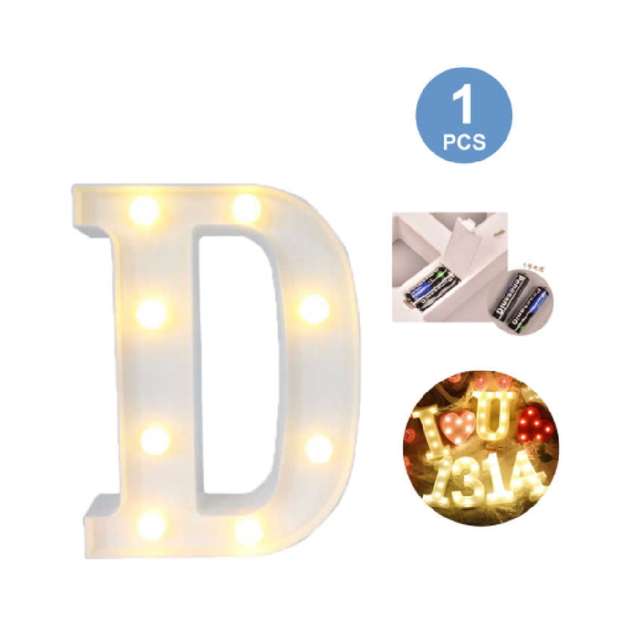 LED Letter Light Sign 'D' 22cm