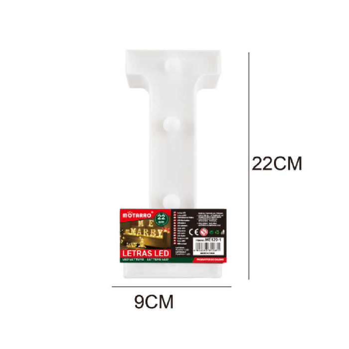 LED Letter Light Sign 'I' 22cm