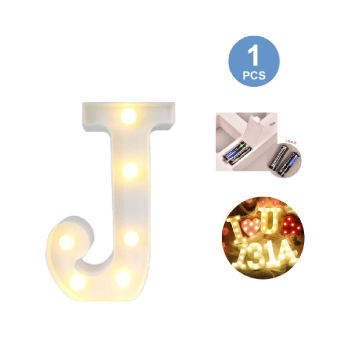 LED Letter Light Sign 'J' 22cm