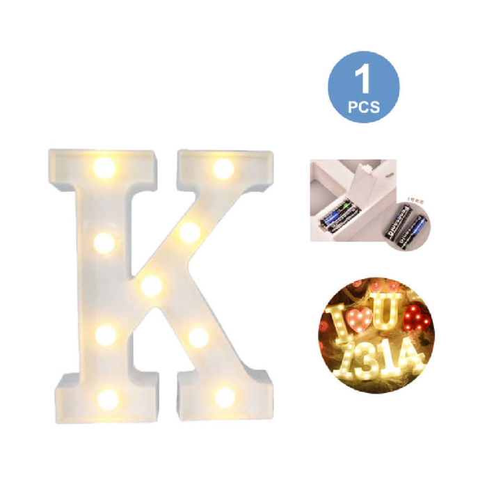 LED Letter Light Sign 'K' 22cm