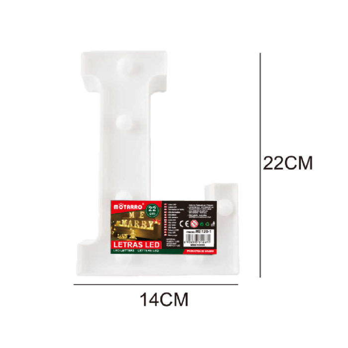 LED Letter Light Sign 'L' 22cm