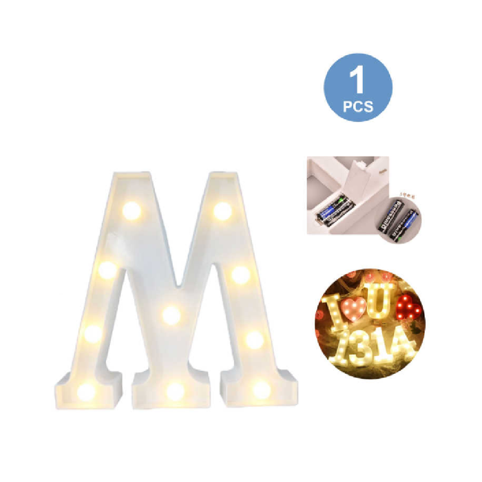 LED Letter Light Sign 'M' 22cm