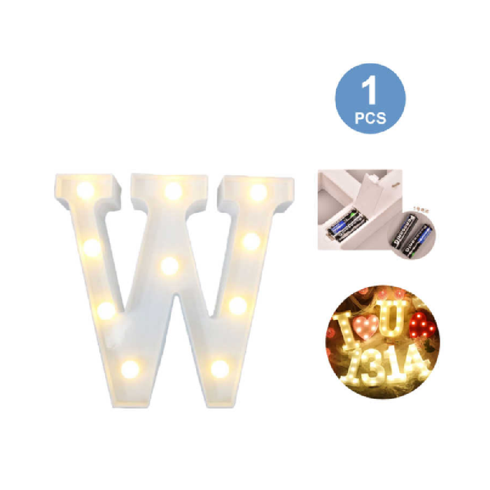 LED Letter Light Sign 'W' 22cm