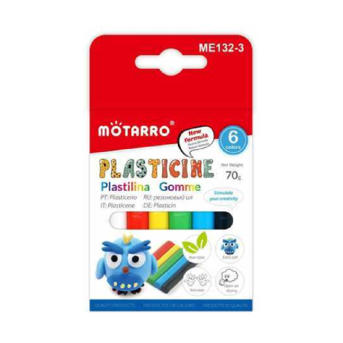 Plasticine Pack Assorted Color 70g 6pcs