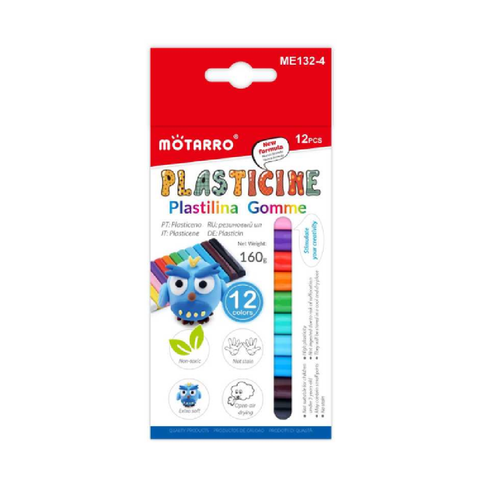 Plasticine Pack Assorted Color 160g 12pcs