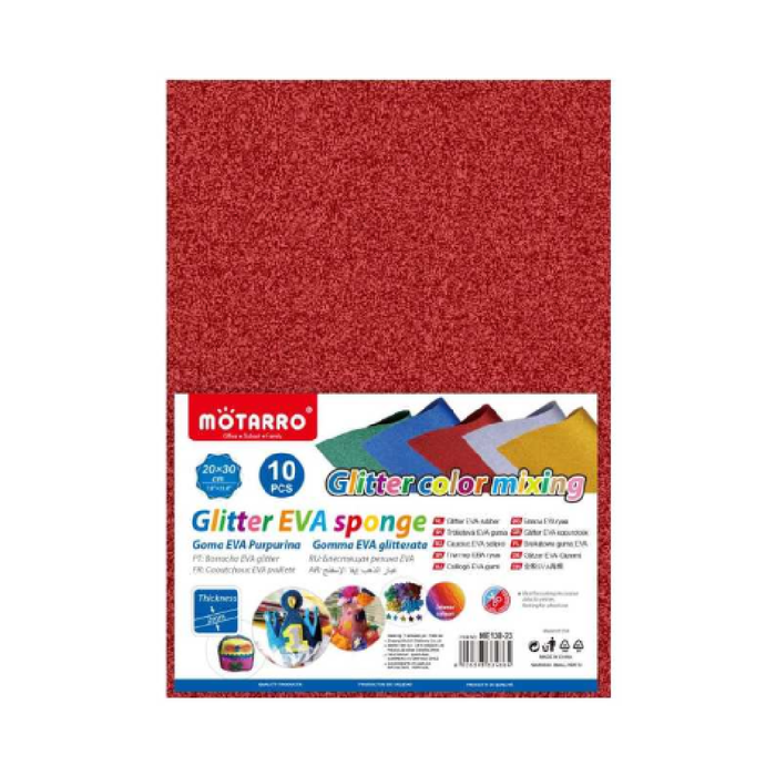 A4 EVA Glitter Foam Paper 210pcs Assorted 5 Colors