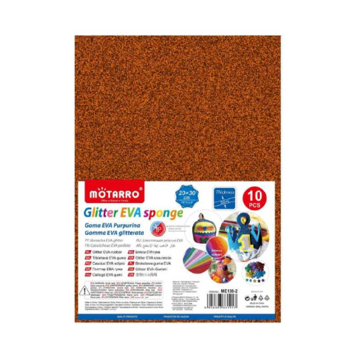A4 EVA Glitter Foam Paper 210pcsOrange
