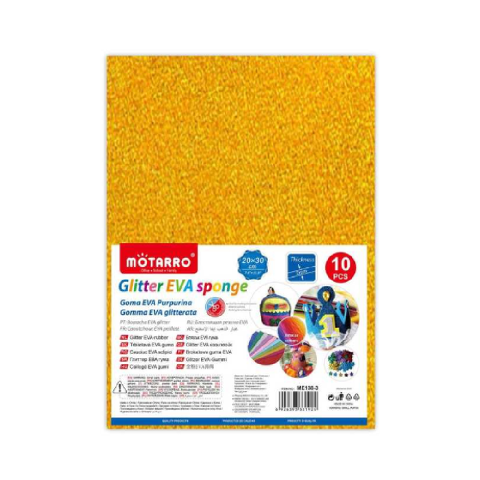 A4 EVA Glitter Foam Paper 210pcs Gold
