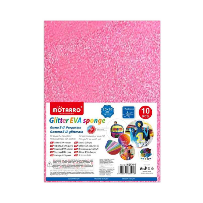 A4 EVA Glitter Foam Paper 210pcs Pink
