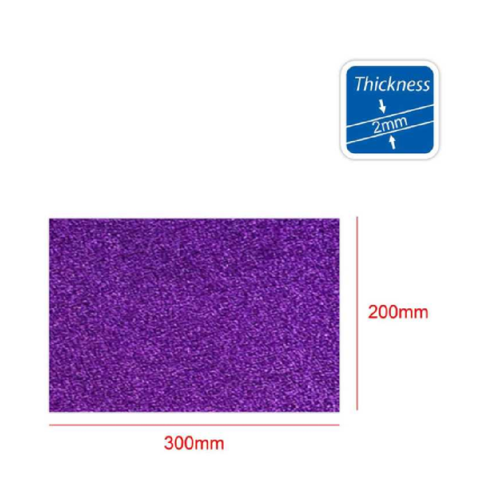 A4 EVA Glitter Foam Paper 210pcs Purple