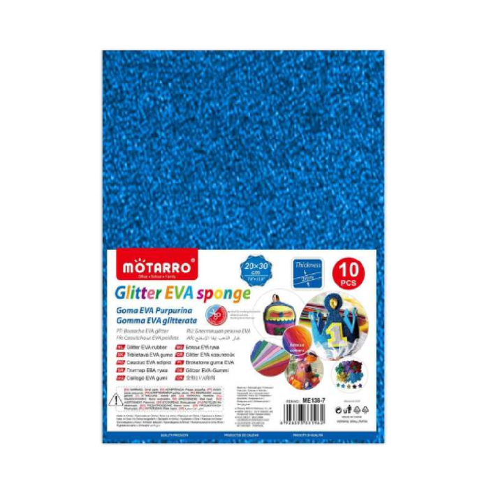 A4 EVA Glitter Foam Paper 210pcs Blue