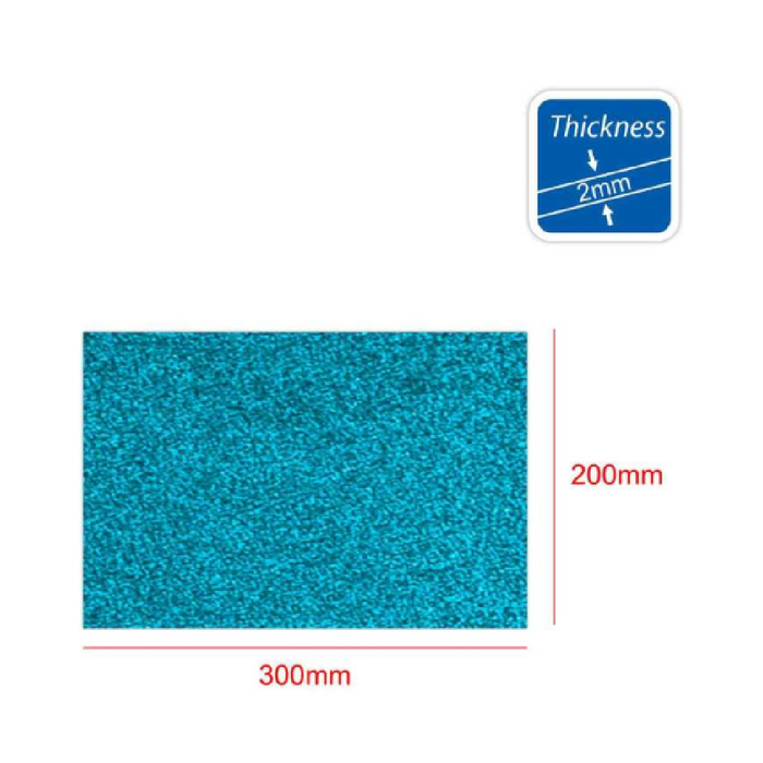 A4 EVA Glitter Foam Paper 210pcs Blue Turquoise