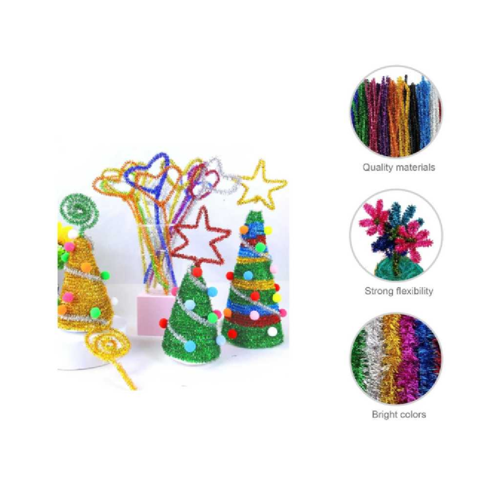 Chenille Stems Glitter 6 × 30cm 20pcs Gold