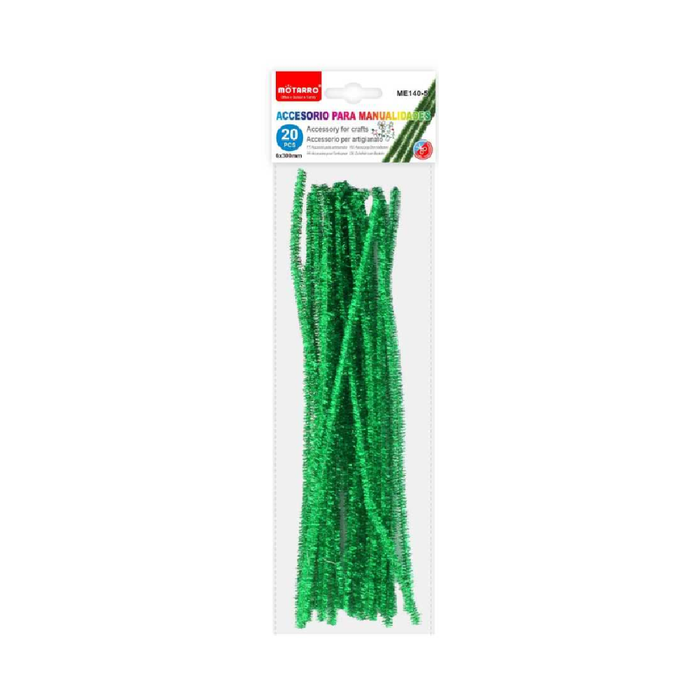 Chenille Stems Glitter 6 × 30cm 20pcs Green
