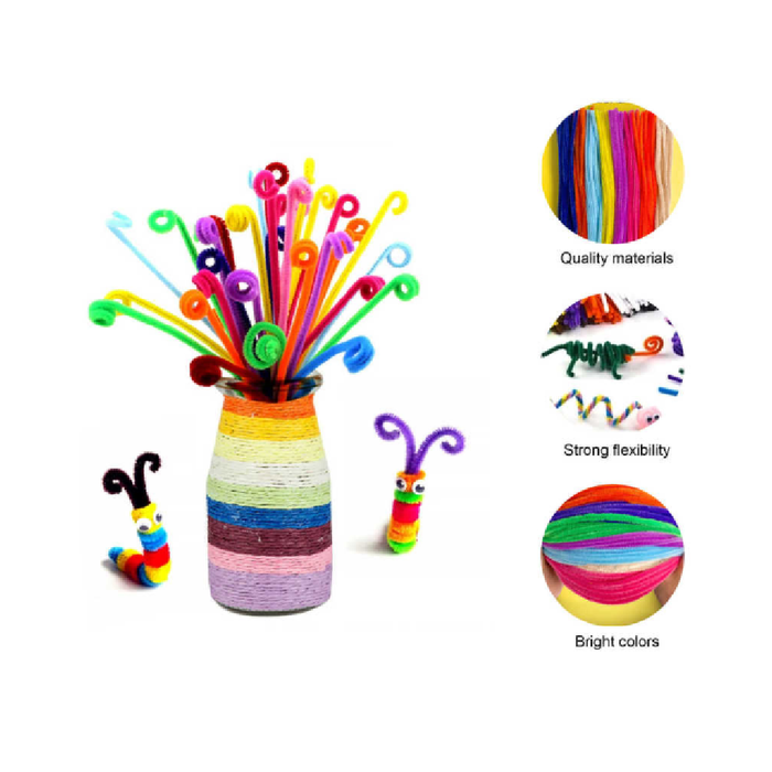 Chenille Stems 6 × 30cm 20pcs White