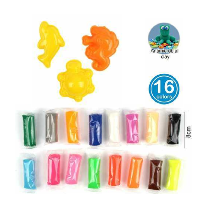 Plasticine Kit Assorted 16 Colors