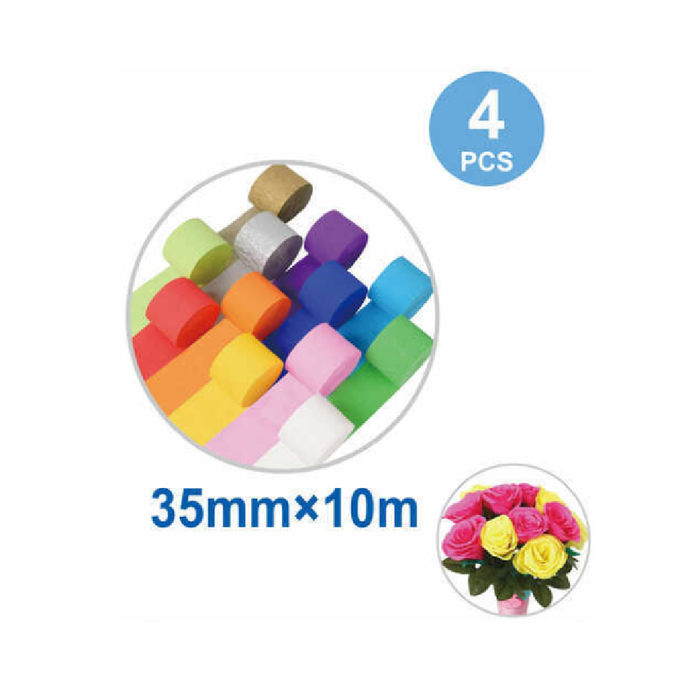 Crepe Streamer 3.5cm × 10m 4pcs Dark Blue