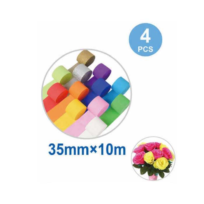 Crepe Streamer 3.5cm × 10m 4pcs Light Brown